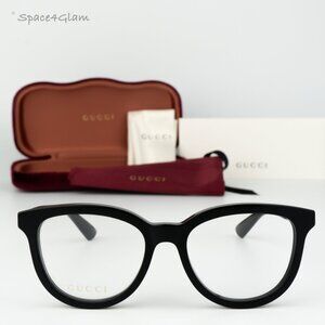 BRAND NEW Gucci Women Eyeglasses Black Demo Oval GG1687O 001